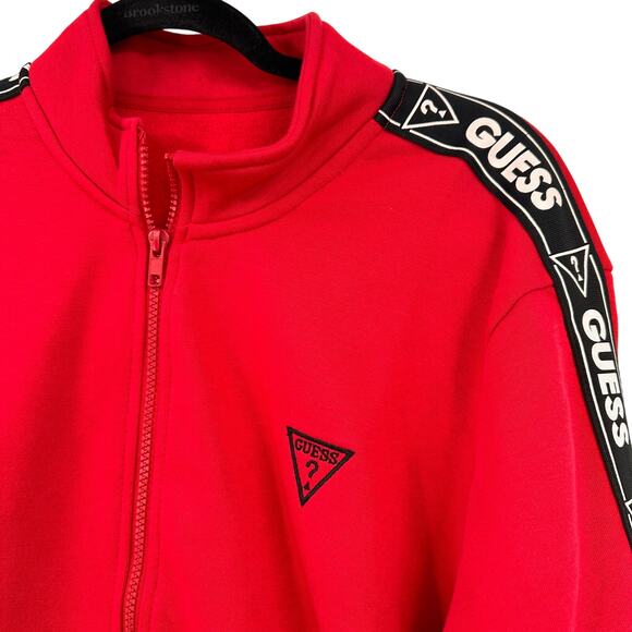 Guess Poleron Walt Logo Tape Mock Zip Up Fleece Jacket NWT Size Small - Picture 3 of 7